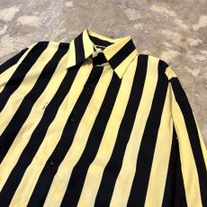 画像4: 【agnes b.】BICOLOR STRIOE PATTERN COTTON L/S SHIRT / Mens L (4)