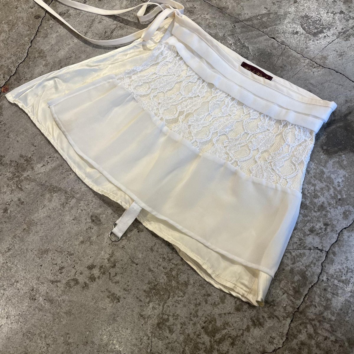 画像5: 【Wiz&Witch】"WANDERER" VTG LACE MIX WRAP SKIRT / FREE (5)