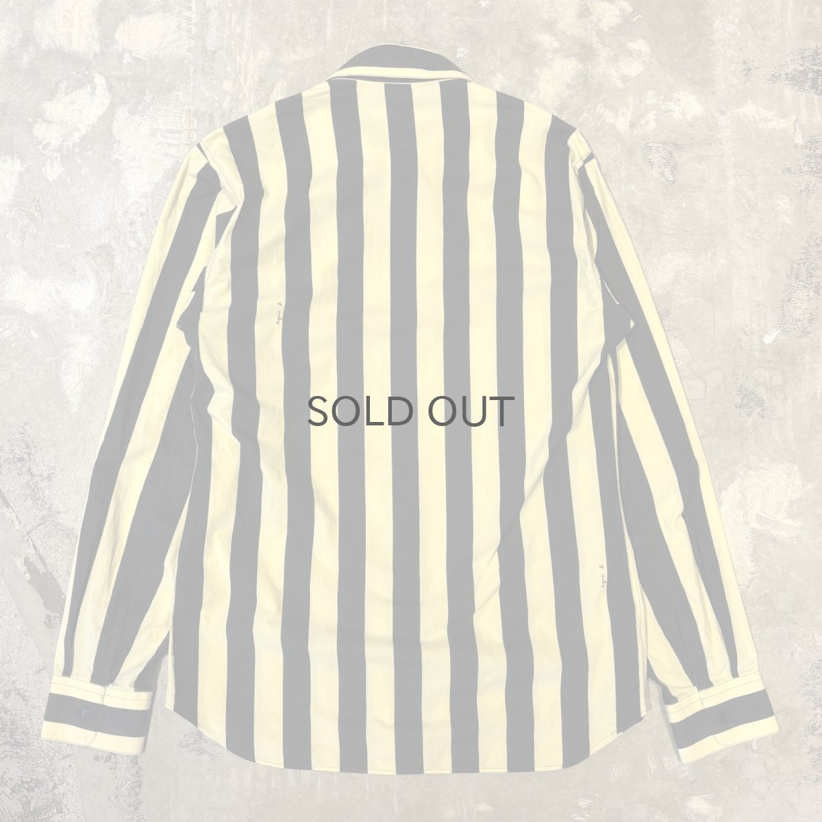 画像2: 【agnes b.】BICOLOR STRIOE PATTERN COTTON L/S SHIRT / Mens L (2)