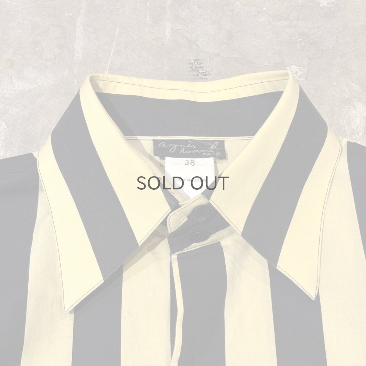 画像10: 【agnes b.】BICOLOR STRIOE PATTERN COTTON L/S SHIRT / Mens L (10)