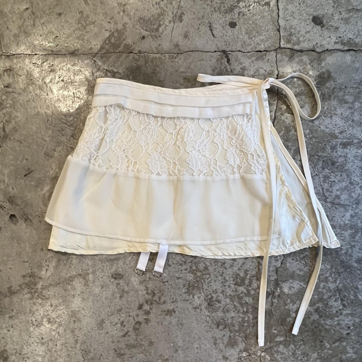 画像2: 【Wiz&Witch】"WANDERER" VTG LACE MIX WRAP SKIRT / FREE (2)