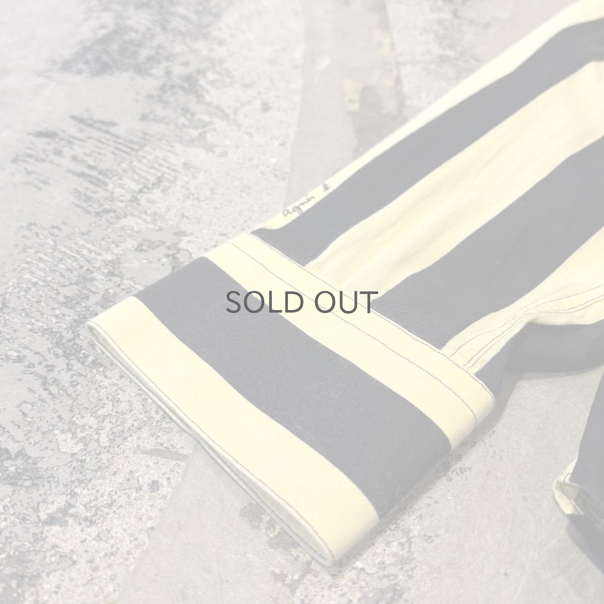 画像7: 【agnes b.】BICOLOR STRIOE PATTERN COTTON L/S SHIRT / Mens L (7)