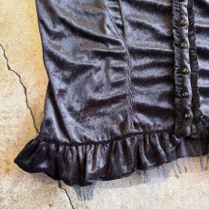 画像5: VELVET FRONT BUTTON BLACK COLOR LINGERIE DESIGN CAMISOLE / Ladies M (5)