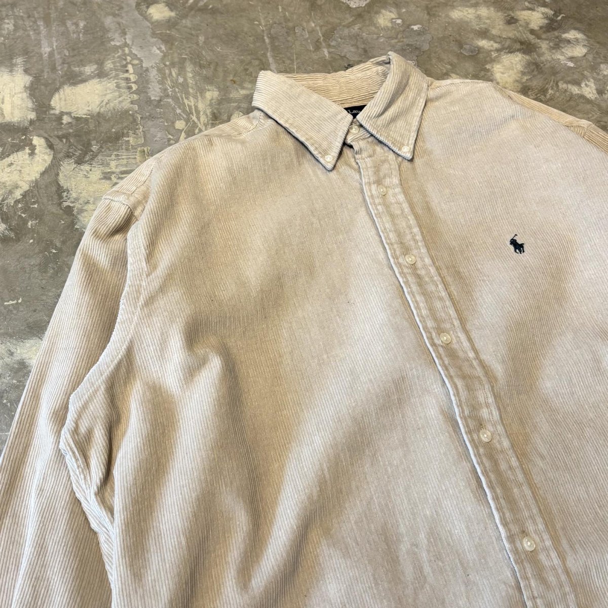 画像3: 【RALPH LAUREN】LOGO EMBROIDERY CORDUROY COTTON L/S SHIRT / Mens M(XL) (3)