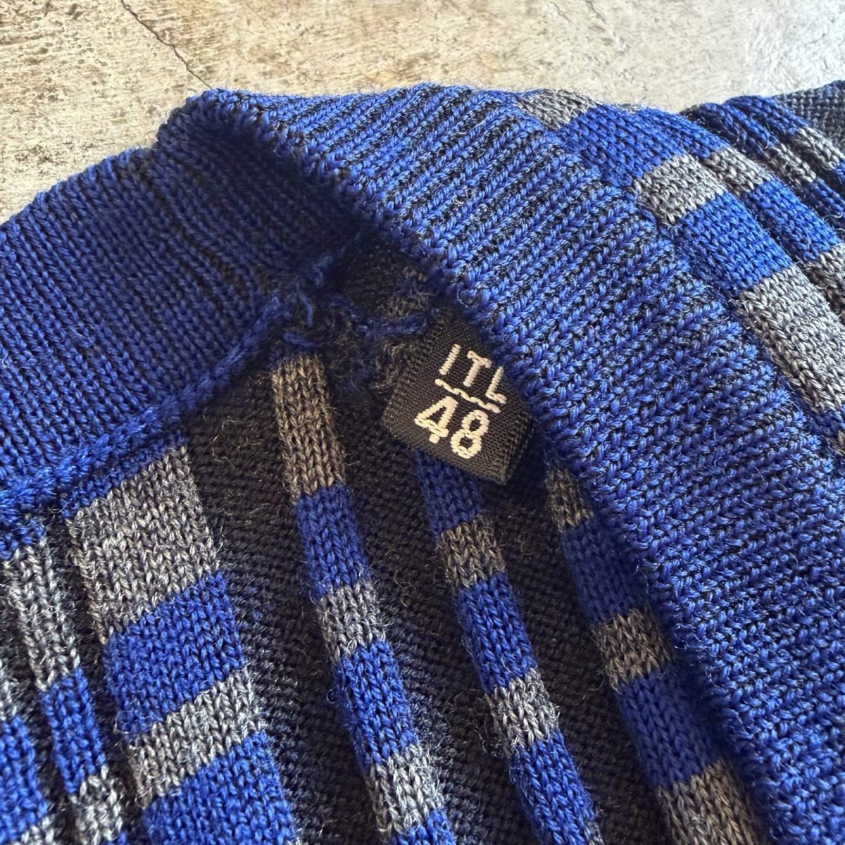 画像11: BODER PATTERN RIB DESIGN COLOR L/S TOPS / Ladies M (11)