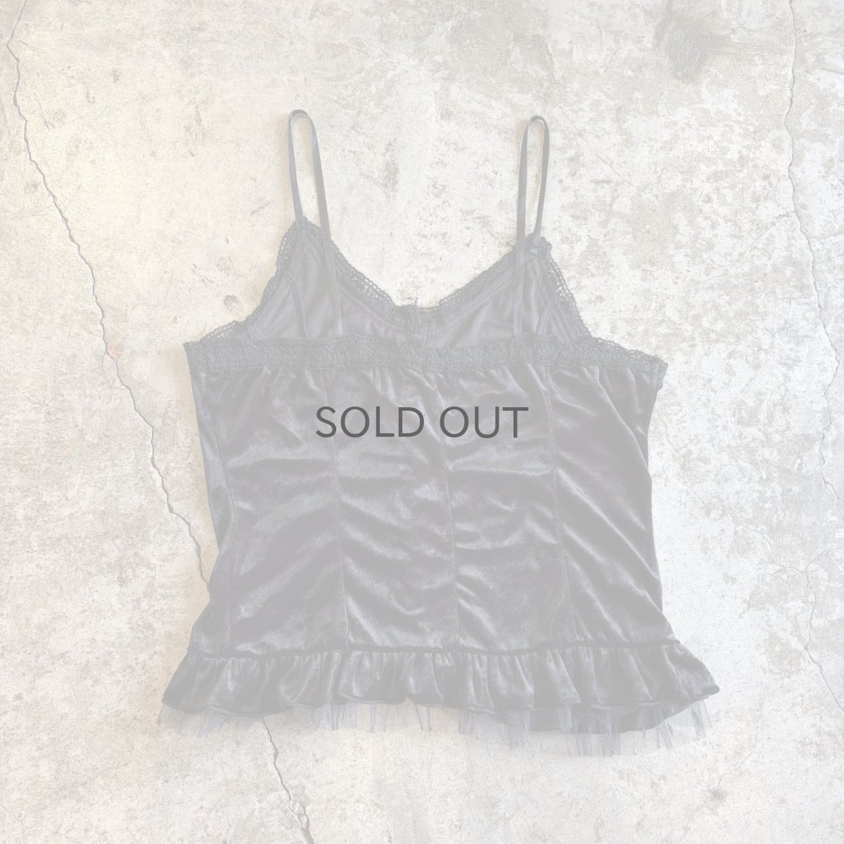 画像2: VELVET FRONT BUTTON BLACK COLOR LINGERIE DESIGN CAMISOLE / Ladies M (2)