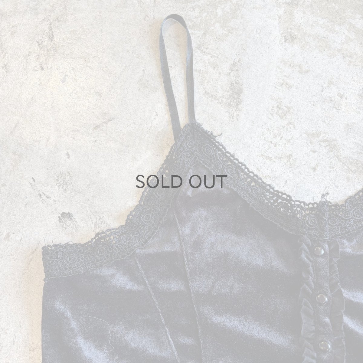 画像6: VELVET FRONT BUTTON BLACK COLOR LINGERIE DESIGN CAMISOLE / Ladies M (6)