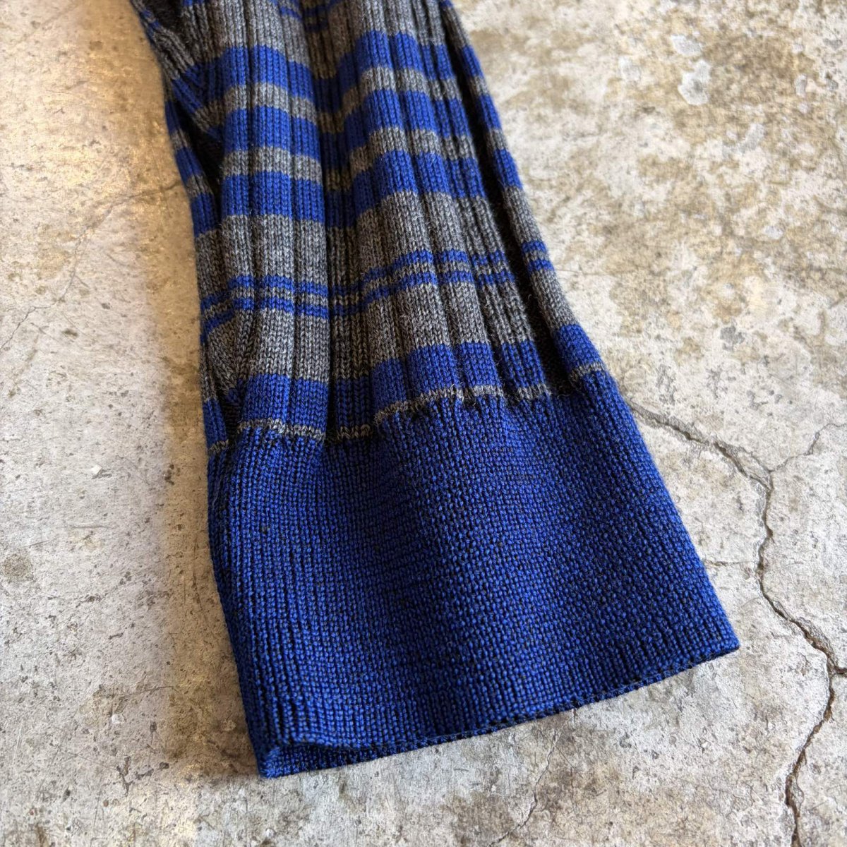 画像8: BODER PATTERN RIB DESIGN COLOR L/S TOPS / Ladies M (8)