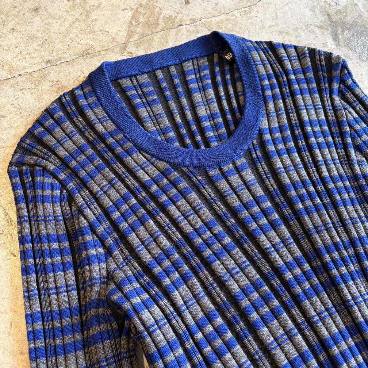 画像3: BODER PATTERN RIB DESIGN COLOR L/S TOPS / Ladies M (3)