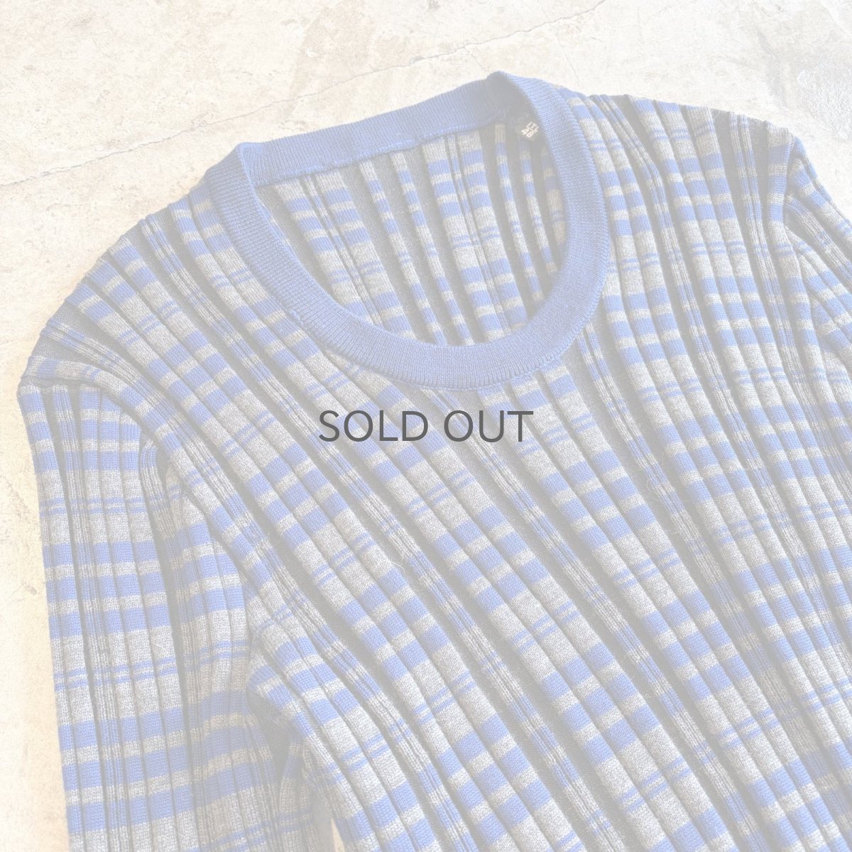 画像3: BODER PATTERN RIB DESIGN COLOR L/S TOPS / Ladies M (3)