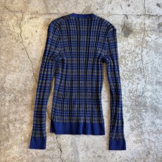画像2: BODER PATTERN RIB DESIGN COLOR L/S TOPS / Ladies M (2)