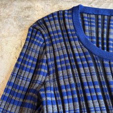 画像4: BODER PATTERN RIB DESIGN COLOR L/S TOPS / Ladies M (4)