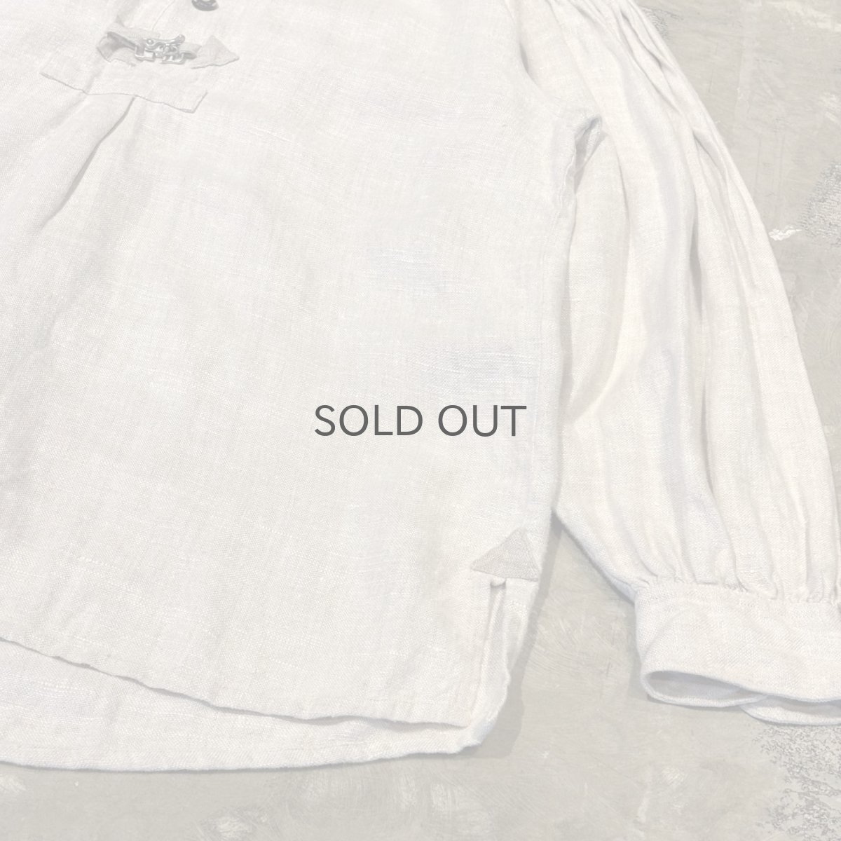 画像6: HALF BUTTON & HOOK UP LINEN L/S TOPS / Mens XL (6)