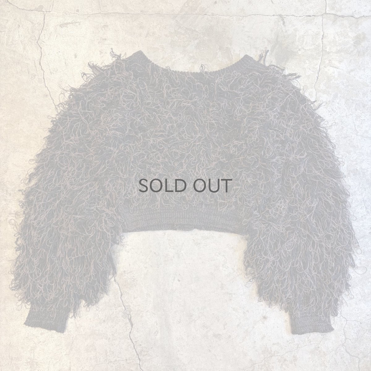 画像2: 2TONE COLOR LOOP FRINGE DESIGN KNIT SHORT CARDIGAN / Ladies M (2)