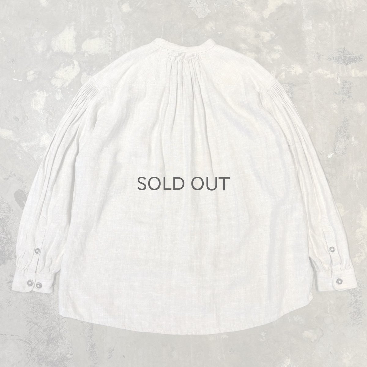 画像2: HALF BUTTON & HOOK UP LINEN L/S TOPS / Mens XL (2)