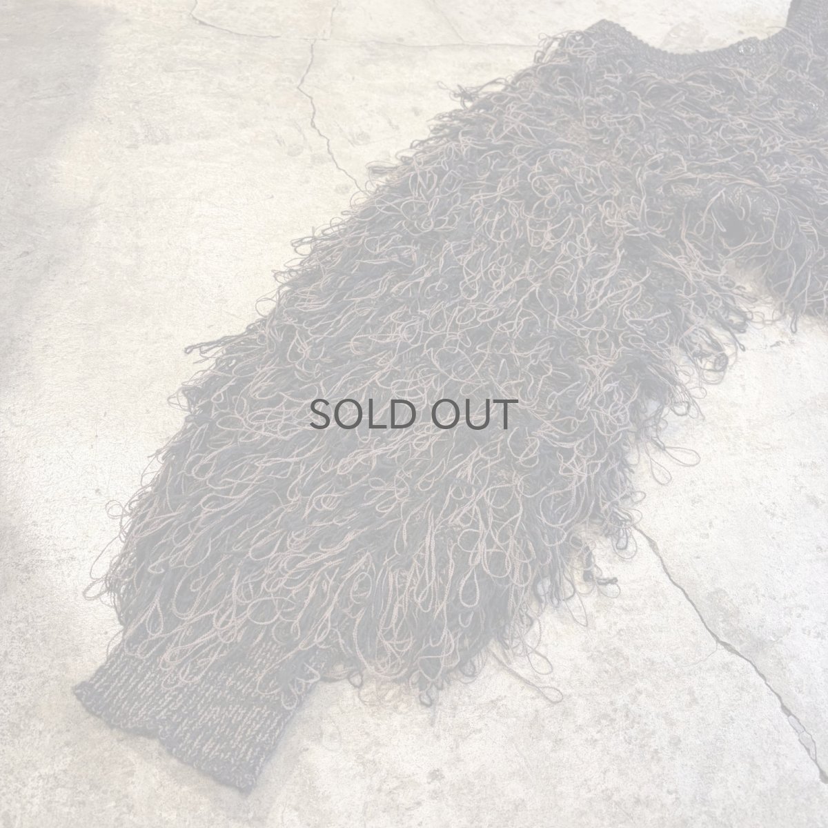 画像4: 2TONE COLOR LOOP FRINGE DESIGN KNIT SHORT CARDIGAN / Ladies M (4)