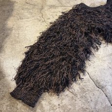 画像4: 2TONE COLOR LOOP FRINGE DESIGN KNIT SHORT CARDIGAN / Ladies M (4)