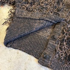 画像7: 2TONE COLOR LOOP FRINGE DESIGN KNIT SHORT CARDIGAN / Ladies M (7)