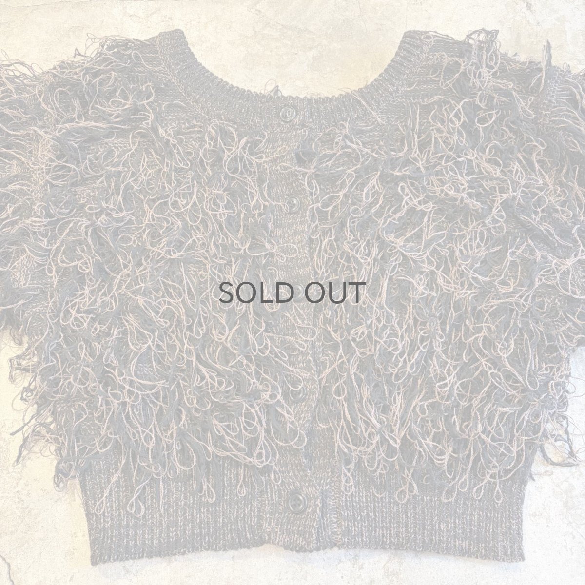 画像5: 2TONE COLOR LOOP FRINGE DESIGN KNIT SHORT CARDIGAN / Ladies M (5)