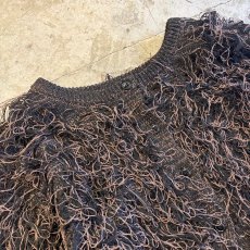 画像3: 2TONE COLOR LOOP FRINGE DESIGN KNIT SHORT CARDIGAN / Ladies M (3)