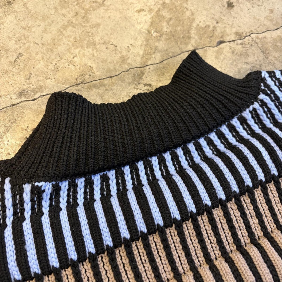 画像9: DESIGN BORDER COLOR LIGHT KNIT L/S TOPS / Ladies M~L (9)