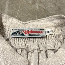 画像10: HALF BUTTON & HOOK UP LINEN L/S TOPS / Mens XL (10)