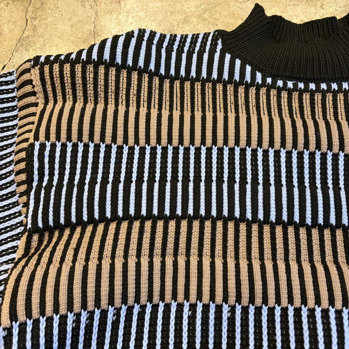 画像8: DESIGN BORDER COLOR LIGHT KNIT L/S TOPS / Ladies M~L (8)