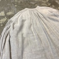 画像9: HALF BUTTON & HOOK UP LINEN L/S TOPS / Mens XL (9)