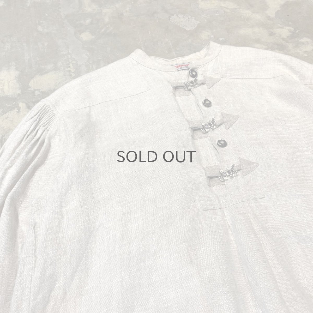 画像3: HALF BUTTON & HOOK UP LINEN L/S TOPS / Mens XL (3)