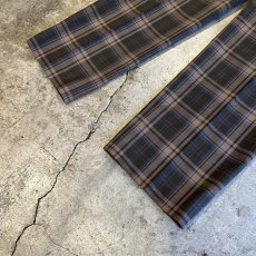 画像4: 2 TUCK DESIGN TARTAN CHECK PATTERN SLACKS PANTS / W31 (4)