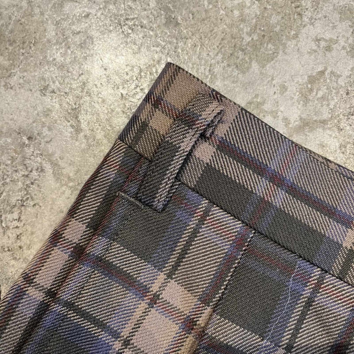 画像8: 2 TUCK DESIGN TARTAN CHECK PATTERN SLACKS PANTS / W31 (8)