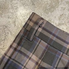 画像8: 2 TUCK DESIGN TARTAN CHECK PATTERN SLACKS PANTS / W31 (8)