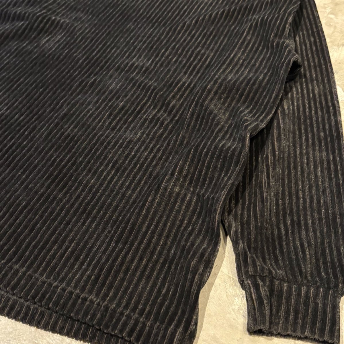 画像6: DARK OLIVE COLOR MOCK NECK VELOUR RIB L/S TOPS / Mens M(L) (6)