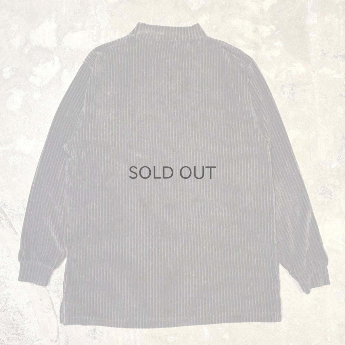 画像2: DARK OLIVE COLOR MOCK NECK VELOUR RIB L/S TOPS / Mens M(L) (2)
