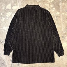 画像2: DARK OLIVE COLOR MOCK NECK VELOUR RIB L/S TOPS / Mens M(L) (2)