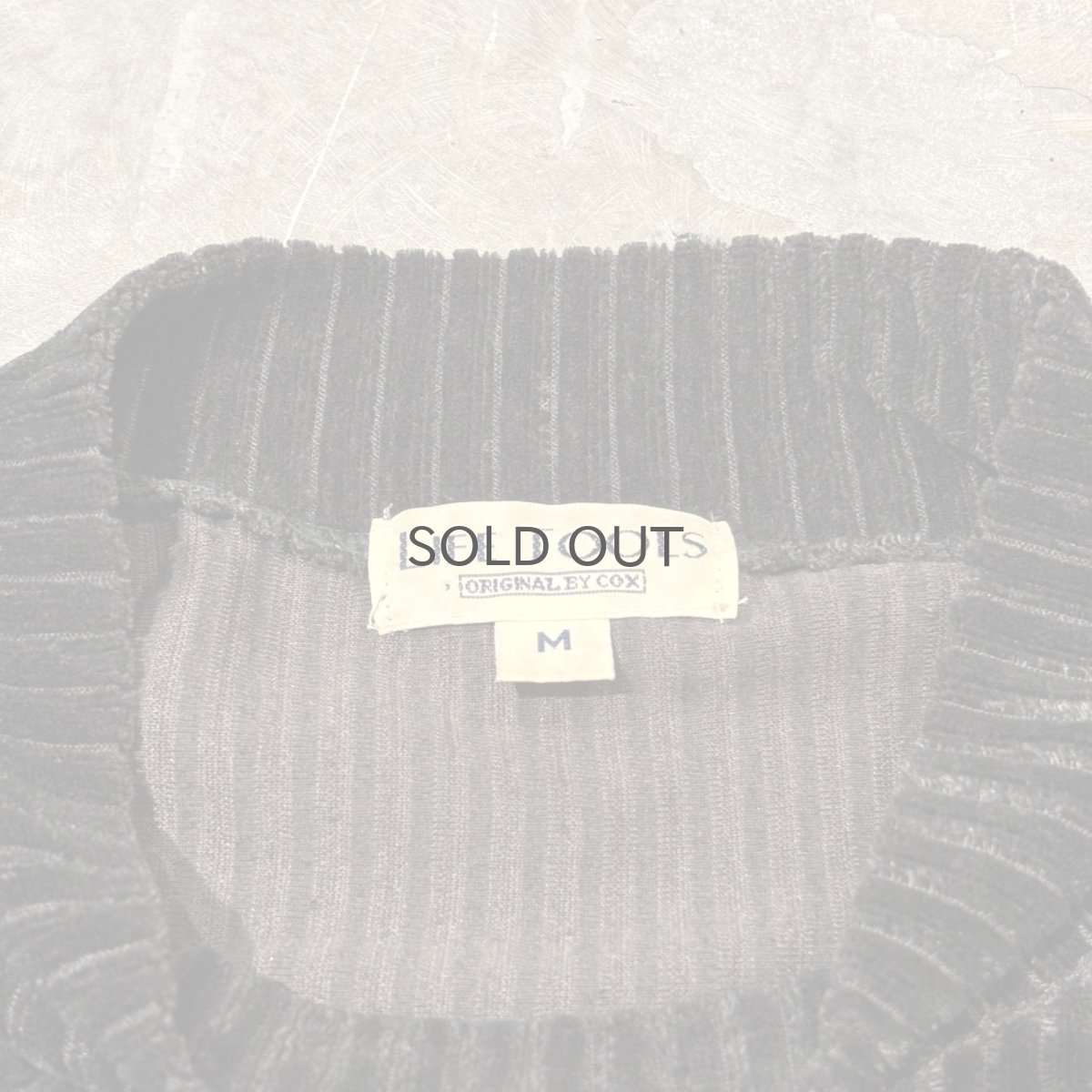 画像10: DARK OLIVE COLOR MOCK NECK VELOUR RIB L/S TOPS / Mens M(L) (10)