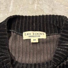 画像10: DARK OLIVE COLOR MOCK NECK VELOUR RIB L/S TOPS / Mens M(L) (10)