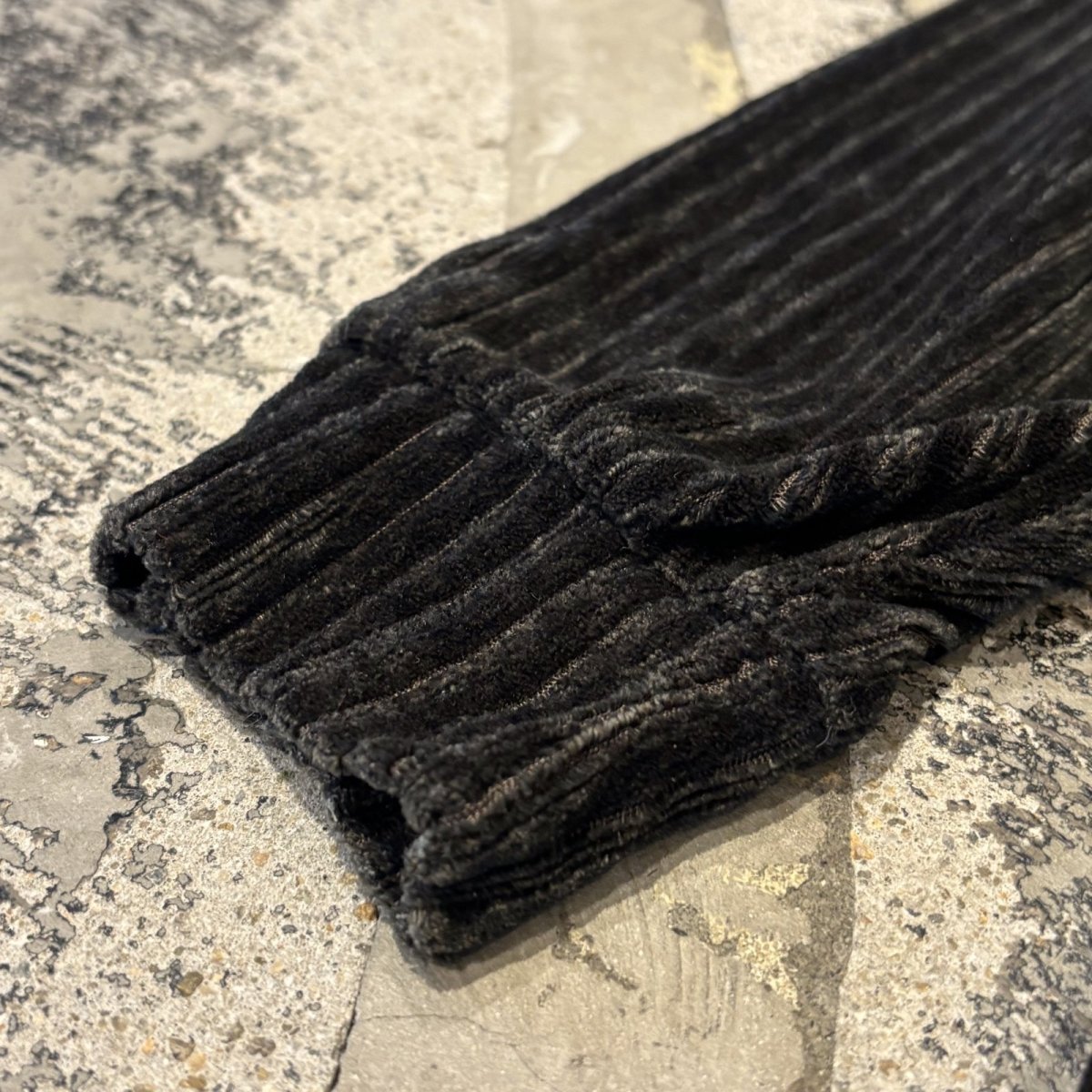 画像7: DARK OLIVE COLOR MOCK NECK VELOUR RIB L/S TOPS / Mens M(L) (7)