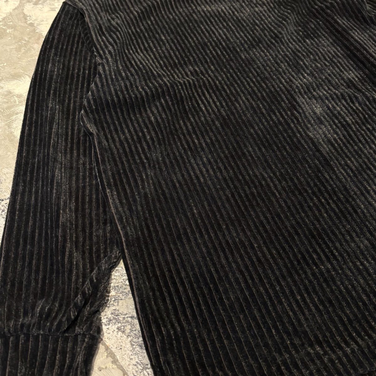 画像5: DARK OLIVE COLOR MOCK NECK VELOUR RIB L/S TOPS / Mens M(L) (5)