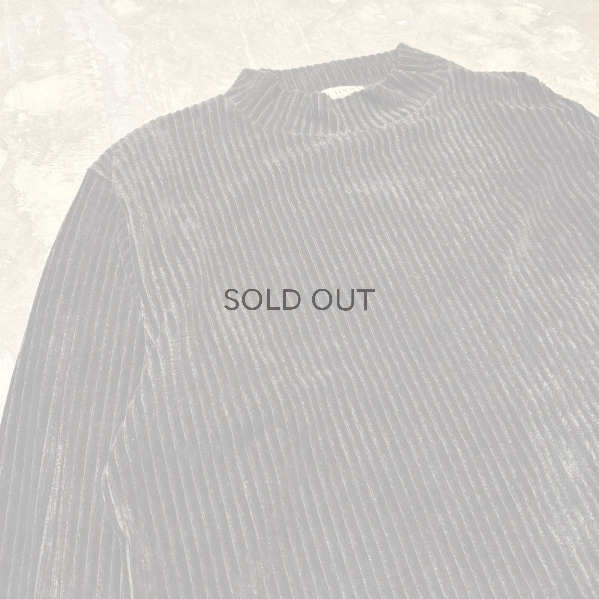 画像3: DARK OLIVE COLOR MOCK NECK VELOUR RIB L/S TOPS / Mens M(L) (3)