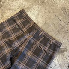 画像11: 2 TUCK DESIGN TARTAN CHECK PATTERN SLACKS PANTS / W31 (11)