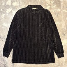 画像1: DARK OLIVE COLOR MOCK NECK VELOUR RIB L/S TOPS / Mens M(L) (1)