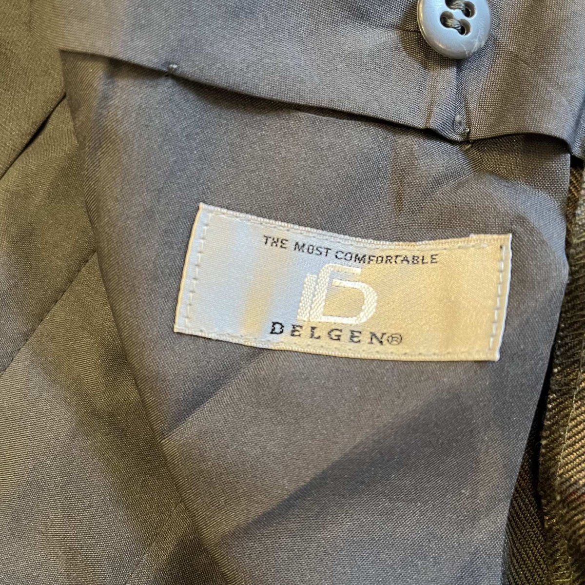 画像12: 2 TUCK DESIGN TARTAN CHECK PATTERN SLACKS PANTS / W31 (12)