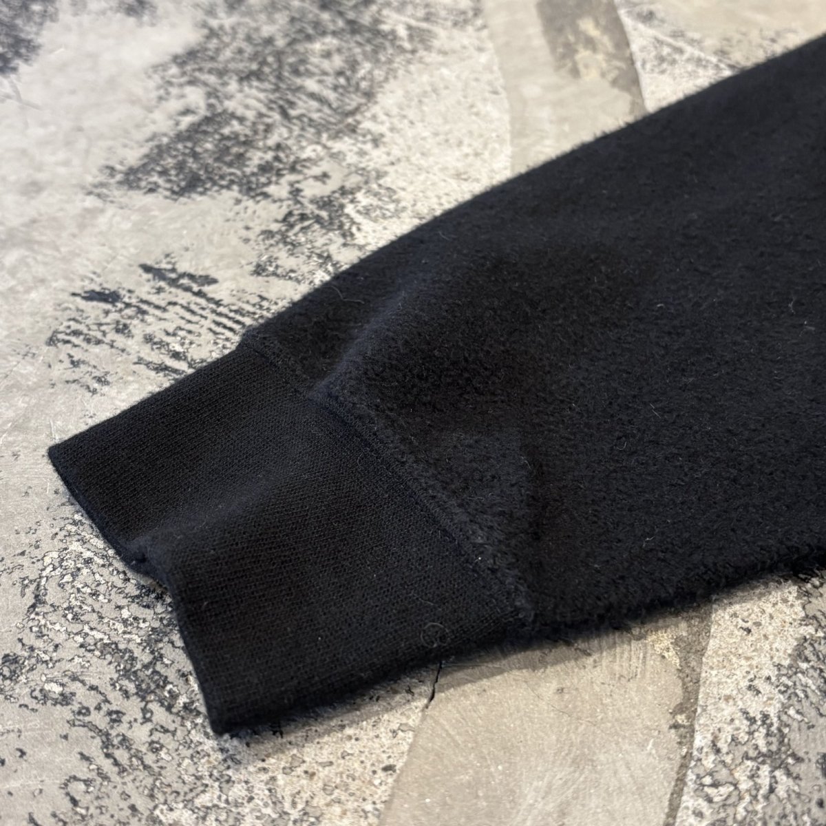 画像7: SLEEVE LOGO EMBROIDERY BLACK COLOR THERMAL HOODIE SWEAT / Mens M (7)