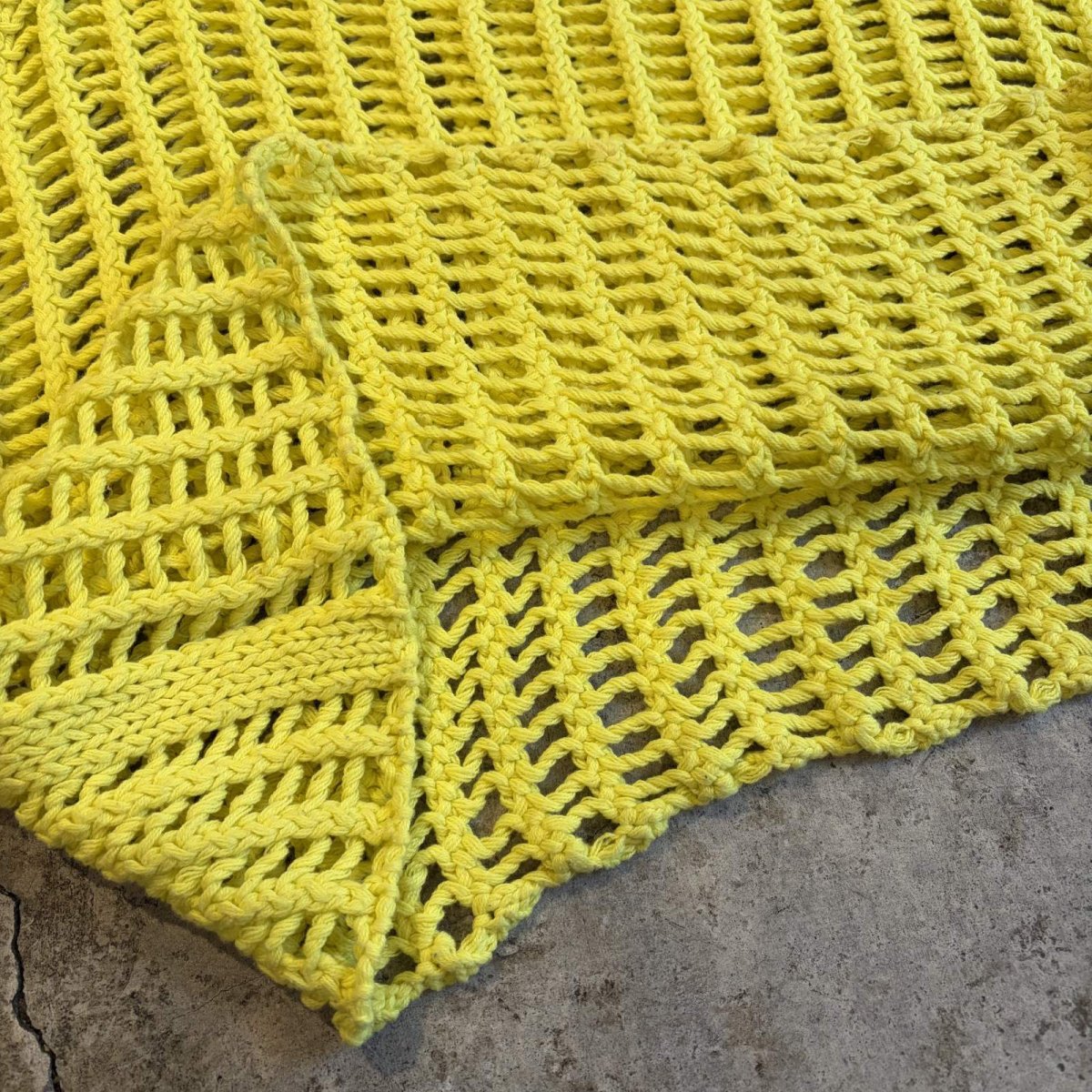 画像6: YELLOW COLOR CROCHET SHORT DESIGN KNIT L/S TOPS / Ladies FREE (6)