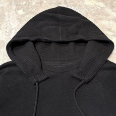 画像10: SLEEVE LOGO EMBROIDERY BLACK COLOR THERMAL HOODIE SWEAT / Mens M (10)