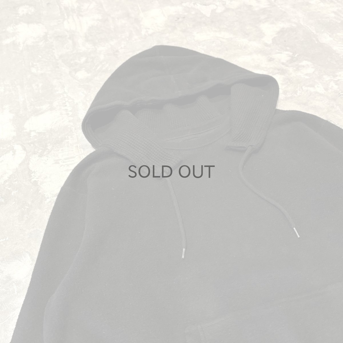 画像3: SLEEVE LOGO EMBROIDERY BLACK COLOR THERMAL HOODIE SWEAT / Mens M (3)