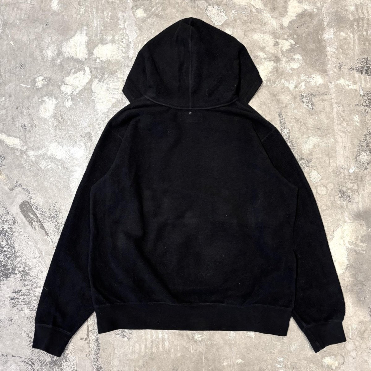 画像2: SLEEVE LOGO EMBROIDERY BLACK COLOR THERMAL HOODIE SWEAT / Mens M (2)