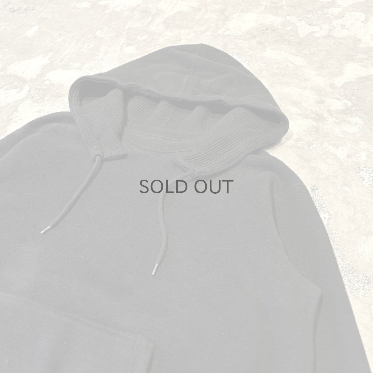 画像4: SLEEVE LOGO EMBROIDERY BLACK COLOR THERMAL HOODIE SWEAT / Mens M (4)