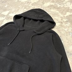 画像4: SLEEVE LOGO EMBROIDERY BLACK COLOR THERMAL HOODIE SWEAT / Mens M (4)